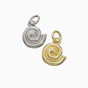 Copper Spiral Shell Pendant Mixed, approx 10mm