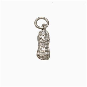Copper Peanut Pendant Platinum Plated, approx 5-10mm