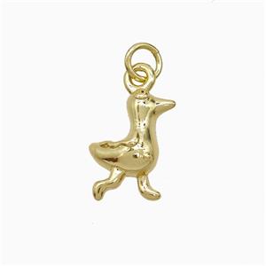 Copper Duck Pendant Gold Plated, approx 9-13mm