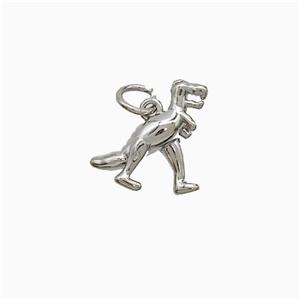 Copper Dinosaur Pendant Platinum Plated, approx 12-13mm