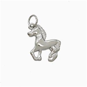 Copper Horse Pendant Platinum Plated, approx 13-14mm