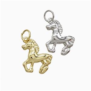 Copper Horse Pendant Mixed, approx 13-14mm