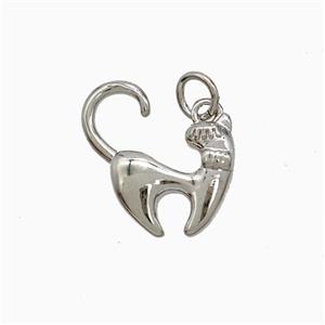 Copper Cat Pendant Platinum Plated, approx 15mm