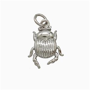 Copper Beetle Pendant Platinum Plated, approx 12-14mm