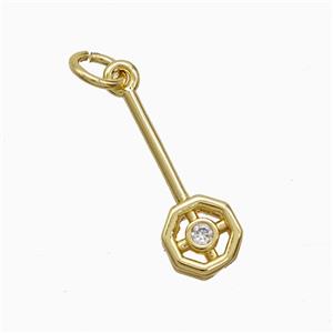 Chinese Erhu Charms Copper Pendant Pave Zirconia Gold Plated, approx 7-17mm