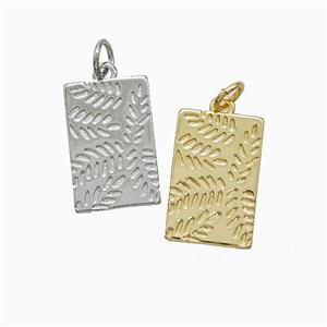Copper Leaf Pendant Rectangle Mixed, approx 11-17mm
