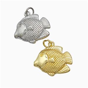Copper Fish Pendant Mixed, approx 16-19mm