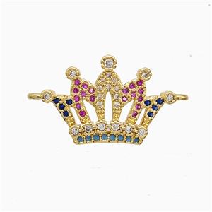 Copper Connector Pave Zircon, Gold Plated, approx 13-25mm