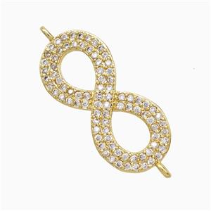 Copper Connector Pave Zircon, Gold Plated, approx 11-24mm