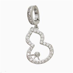 Copper Pendant Pave Zircon, Gold Plated, approx 15-20mm, 7-10mm