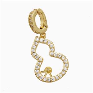 Copper Pendant Pave Zircon, Gold Plated, approx 15-20mm, 7-10mm