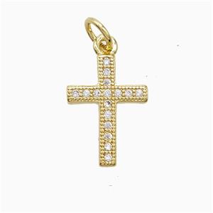 Copper Pendant Pave Zircon, Gold Plated, approx 10-15mm