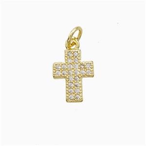 Copper Pendant Pave Zircon, Gold Plated, approx 8-11mm
