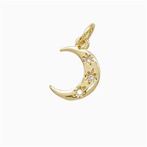Copper Pendant Pave Zircon, Gold Plated, approx 6-8mm