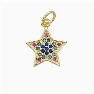 Copper Pendant Pave Zircon, Gold Plated, approx 12mm