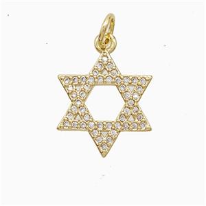 Copper Pendant Pave Zircon, Gold Plated, approx 15mm