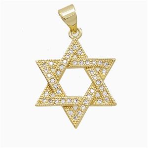Copper Pendant Pave Zircon, Gold Plated, approx 20mm