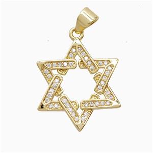 Copper Pendant Pave Zircon, Gold Plated, approx 20mm