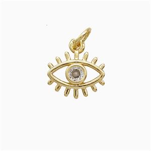 Copper Pendant Pave Zircon, Gold Plated, approx 10-11mm