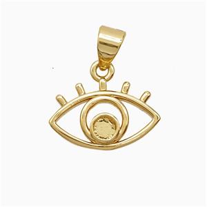 Copper Pendant Pave Zircon, Gold Plated, approx 10-15mm