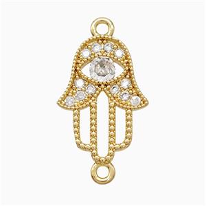 Copper Connector Pave Zircon, Gold Plated, approx 12-18mm