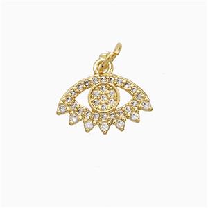 Copper Pendant Pave Zircon, Gold Plated, approx 8-14mm