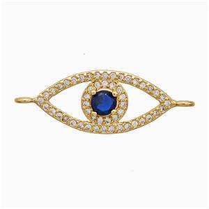 Copper Eye Connector Pave Zirconia 18K Gold Plated, approx 10-22mm