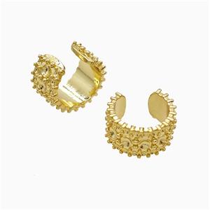 Copper Clip Earrings 18K Gold Plated, approx 9mm, 16mm dia