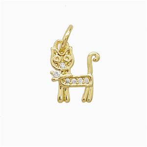 Copper Pendant Pave Zircon, Gold Plated, approx 8-10mm