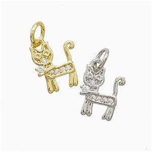 Copper Pendant Pave Zircon, Gold Plated, approx 8-10mm