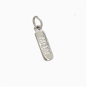 Copper MOM Pendant Stick Platinum Plated, approx 4-12mm