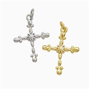 Copper Pendant Pave Zircon, Gold Plated, approx 16-20mm