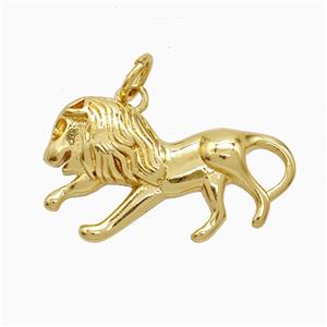 Copper Lion Pendant Gold Plated, approx 13-23mm