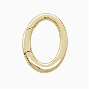 Copper Carabiner Clasp Oval Gold Plated, approx 13-18mm