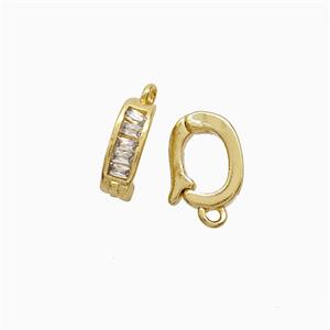 Copper Bail Pave Zirconia Gold Plated, approx 6-8.5mm