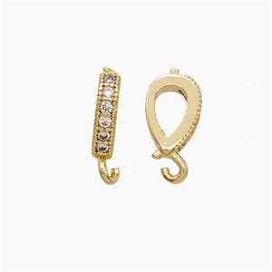 Copper Bail Pave Zirconia Gold Plated, approx 5-8mm