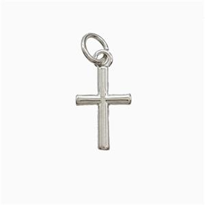 Copper Cross Pendant Platinum Plated, approx 8-12mm