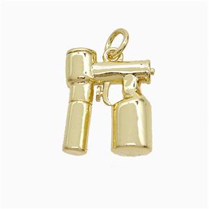 Spray Tanning Device Charms Copper Pendant Gold Plated, approx 12-15mm