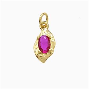 Copper Leaf Pendant Pave Crystal Glass Gold Plated, approx 7-12mm