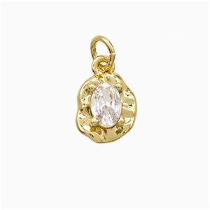 Copper Leaf Pendant Pave Crystal Glass Gold Plated, approx 8-10mm