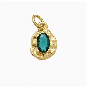 Copper Leaf Pendant Pave Crystal Glass Gold Plated, approx 8-10mm