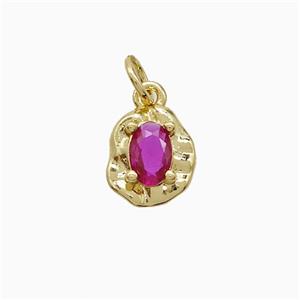 Copper Leaf Pendant Pave Crystal Glass Gold Plated, approx 8-10mm