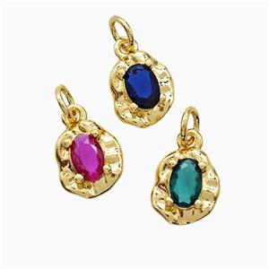 Copper Leaf Pendant Pave Crystal Glass Gold Plated Mixed, approx 8-10mm