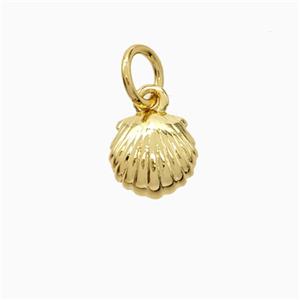 Copper Scallop Shell Pendant Gold Plated, approx 8mm