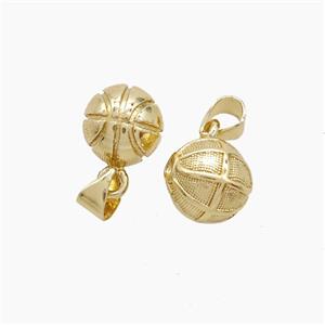 Copper Basketball Pendant Sports Gold Plated, approx 9.5mm