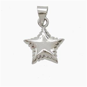 Copper Star Pendant Platinum Plated, approx 13mm