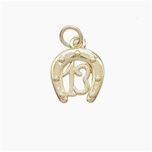 Copper Horseshoe Pendant 13 Gold Plated, approx 11-12mm