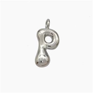 Copper letter Pendant, Platinum Plated, approx 10-12mm