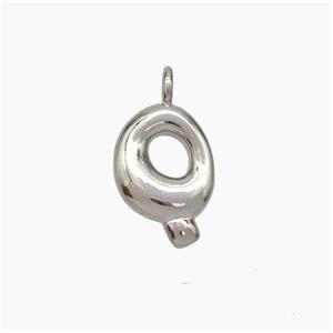 Copper letter Pendant, Platinum Plated, approx 10-12mm