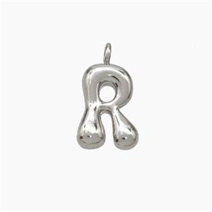 Copper letter Pendant, Platinum Plated, approx 10-12mm